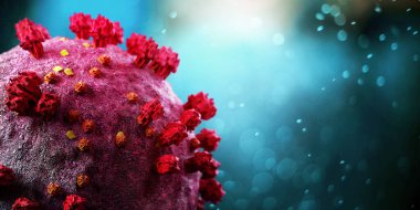 Coronavirus Covid-19 arkaplanının görünümü - 3D görüntüleme