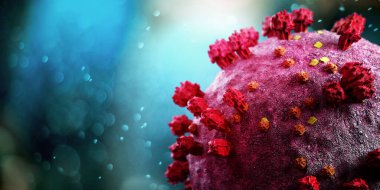 Coronavirus Covid-19 arkaplanının görünümü - 3D görüntüleme