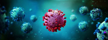Coronavirus Covid-19 arkaplanının görünümü - 3D görüntüleme