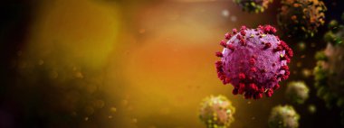 Coronavirus Covid-19 arkaplanının görünümü - 3D görüntüleme