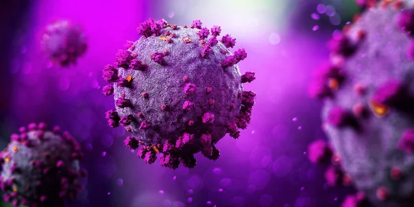 Vista Uno Sfondo Coronavirus Covid Rendering — Foto Stock