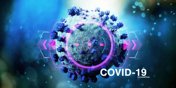 Προβολή Φόντου Coronavirus Covid Rendering — Φωτογραφία Αρχείου