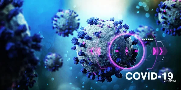 Vista Uno Sfondo Coronavirus Covid Rendering — Foto Stock