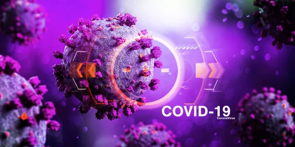 Προβολή Φόντου Coronavirus Covid Rendering — Φωτογραφία Αρχείου