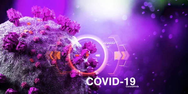Coronavirus Covid-19 arkaplanının görünümü - 3D görüntüleme