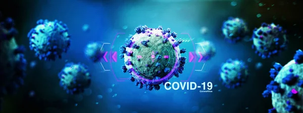Viiew Coronavirus Covid Bakgrund Rendering — Stockfoto
