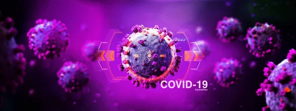 Viiew Coronavirus Covid Bakgrund Rendering — Stockfoto