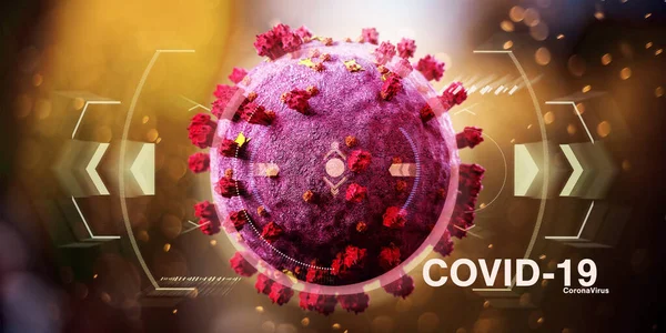 Visa Coronavirus Covid Bakgrund Rendering — Stockfoto