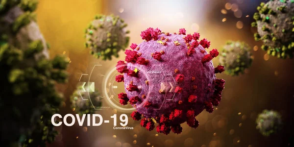 Vista Uno Sfondo Coronavirus Covid Rendering — Foto Stock