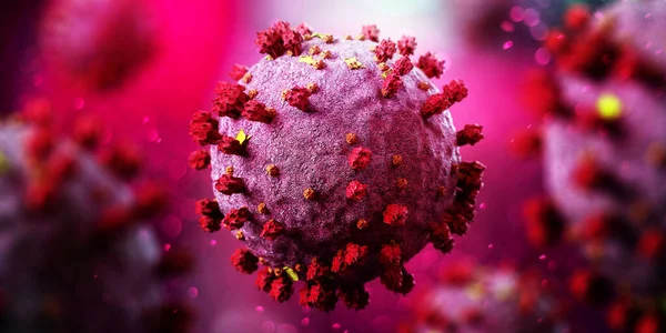 Vista Uno Sfondo Coronavirus Covid Rendering — Foto Stock