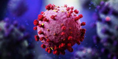 Coronavirus Covid-19 arka planı - 3D görüntüleme