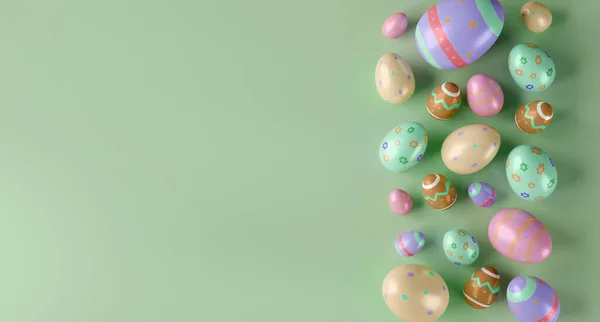 View Easter Composition Color Background Rendering — Stock Photo, Image