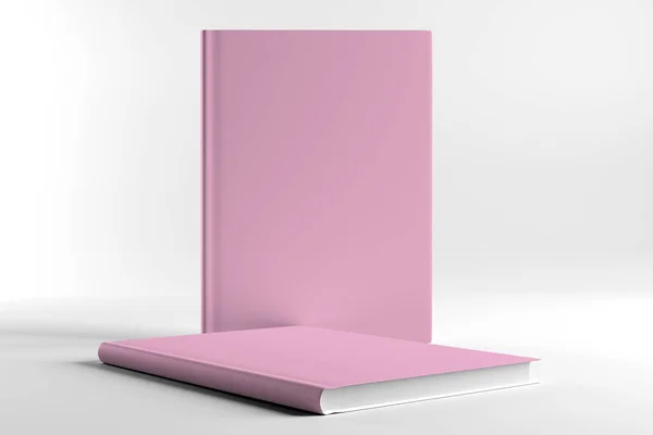 View of a Blank cover book isolated on a white background - 3d rendering