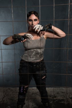 Cosplay savaşçı kadını