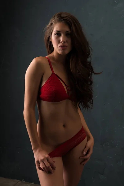 Brunette merah — Stok Foto