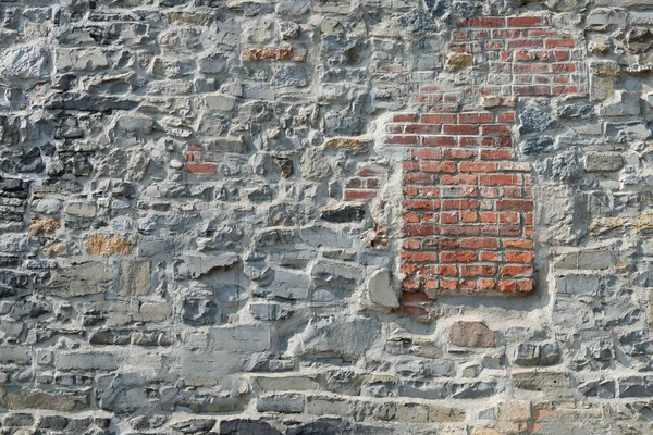Mur en pierre et brique — Photo