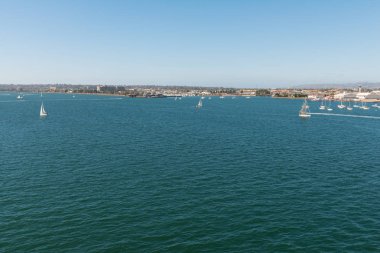 San Diego Bay sailboats clipart