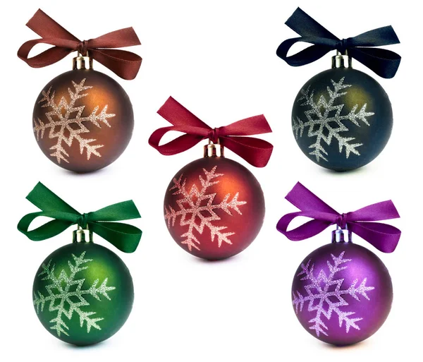 Christmas ball with bow — Stock Photo, Image