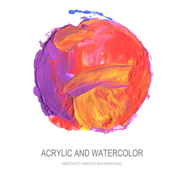 Abstraktes Acryl und Aquarell Kreis gemalten Hintergrund. — Stockfoto