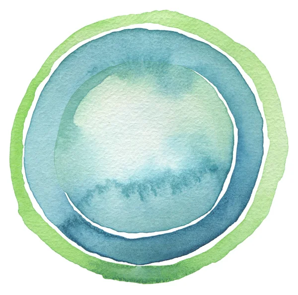 Circle watercolor painted button background. Isolated. — Stock Photo, Image