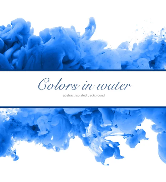 Ακρυλικά χρώματα και μελάνι σε νερό. Αφηρημένα φόντο πλαισίου. Απομονώνεται — Φωτογραφία Αρχείου