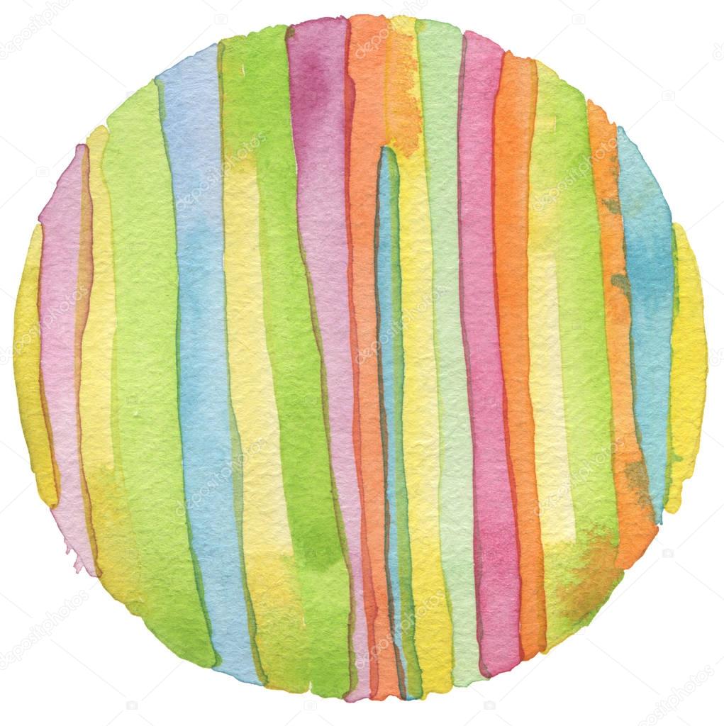 Abstract rainbow acrylic and watercolor circle painted background. Texture paper. Isolated.