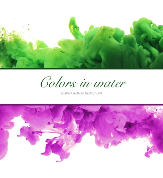 Acrylic colors and ink in water. Abstract frame background. Isol — Stock Photo, Image