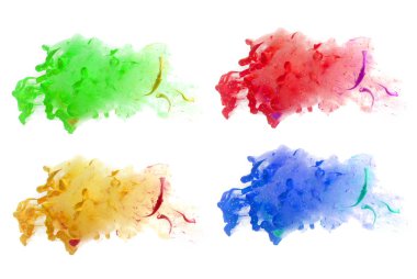 Akrilik renkler ve mürekkep su. arka plan.