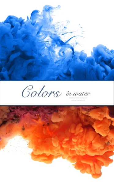 Acrylic colors and ink in water. Abstract frame background. Isol — Stock Photo, Image