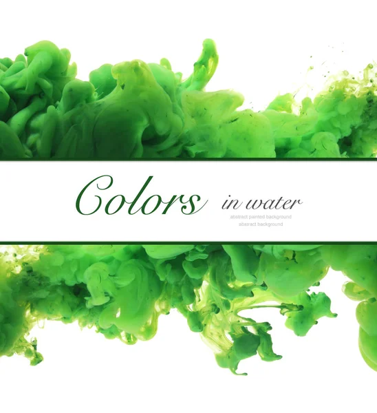 Acrylic colors and ink in water. Abstract frame background. Isol — Stock Photo, Image