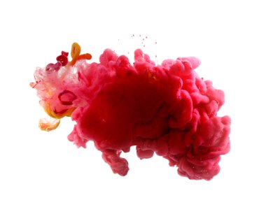 Akrilik renkler ve mürekkep su. arka plan.