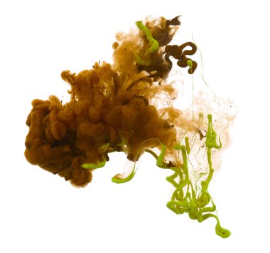 Akrilik renkler ve mürekkep su. arka plan.