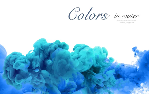 Acrylfarben und Tusche in Wasser. abstrakter Rahmenhintergrund. Isol — Stockfoto