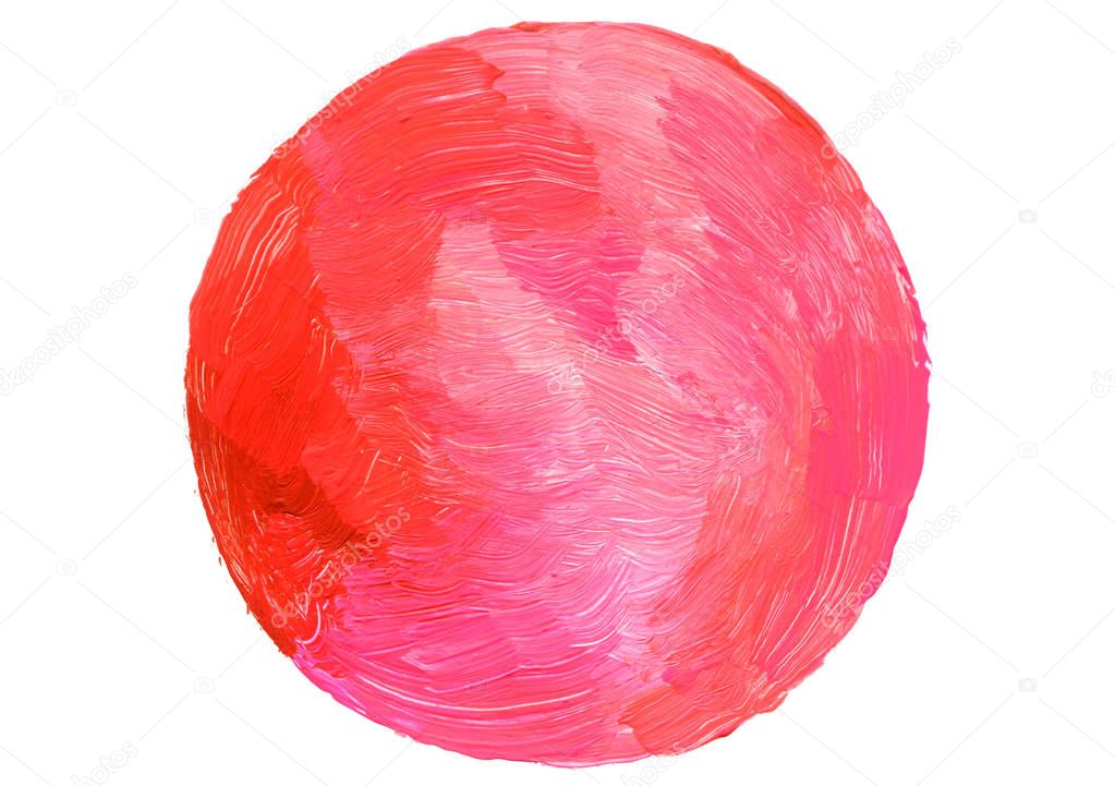 Abstract circle acrylic and watercolor painted background.