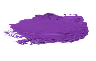 Akrilik renk fırça darbesi. Beyaz izole.