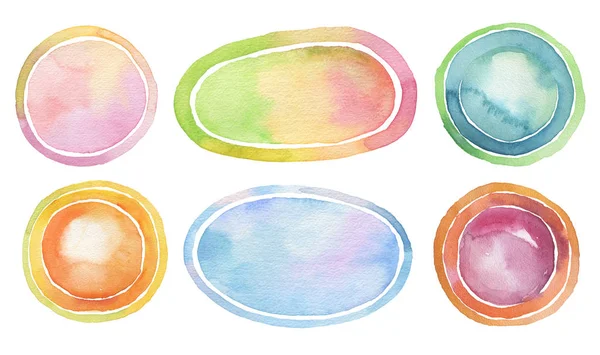 Daire suluboya arka plan boyalı. Doku kağıt. Koleksiyon. İzole.