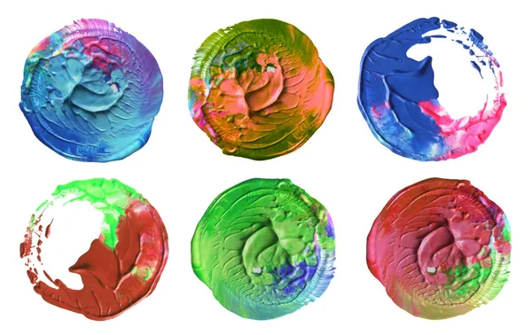 Abstract acrylic and watercolor circle painted background. — Stock Photo, Image