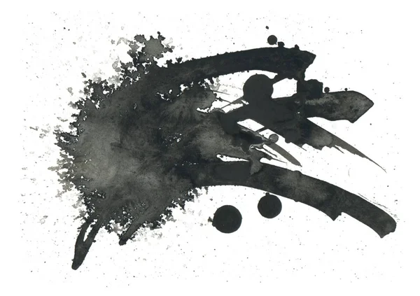 Black ink blot. Isolated on white. — Stock Photo, Image