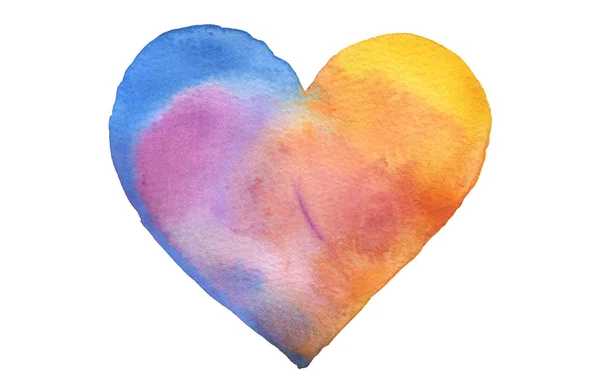 Akvarell szív alakú. Absztrakt festészet háttér. Elkülönítve — Stock Fotó
