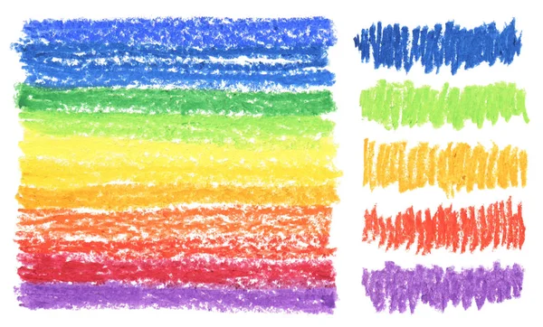 Oil pastel stroke on white background. — Stock Photo, Image