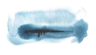 Soyut suluboya fırça darbeleri arka planı boyadı. Kumaş kağıdı. Mavi ton. Beyaz arkaplanda izole.