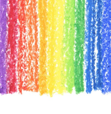 Beyaz arka planda yağlı boya gökkuşağı dokusu. İzole edilmiş.