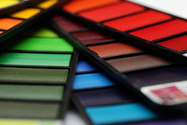 Paleta Farb Akwarelowych Tęczowych Streszczenie Tła Kolorów Miękkie Skupienie — Zdjęcie stockowe