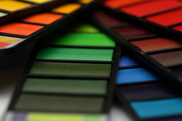 Paleta Farb Akwarelowych Tęczowych Streszczenie Tła Kolorów Miękkie Skupienie — Zdjęcie stockowe