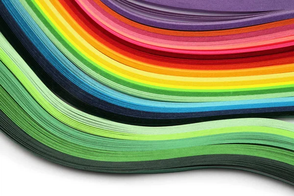 Streszczenie Kolor Fala Curl Tęczy Taśmy Tło Papieru Wzór Wydruków — Zdjęcie stockowe