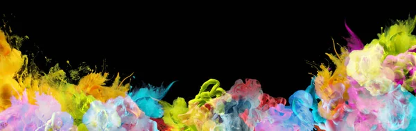 Acrylic Blue Green Yellow Red Colors Water Ink Blot Abstract — Stock Photo, Image