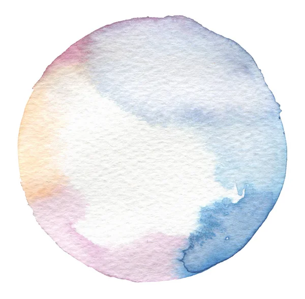 Farba Akwarelowa Circle Białym Tle Papier Teksturowany — Zdjęcie stockowe