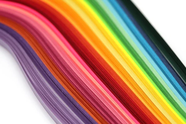 Abstrakte Farbverlauf Regenbogen Farbe Welle Curl Streifen Papier Hintergrund Vorlage — Stockfoto