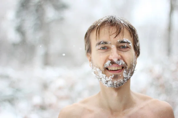 man with a snowy beard, soft focus photo effect