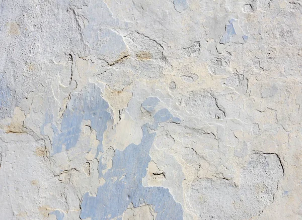 Muro di cemento blu con sbucciatura vecchia vernice, texture — Foto Stock